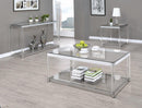 Anne End Table with Lower Shelf Chrome and Clear