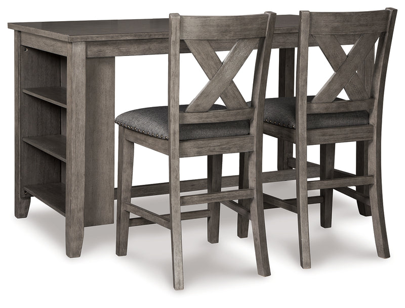 Caitbrook Counter Height Dining Table and 2 Barstools
