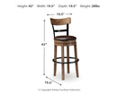 Pinnadel Bar Height Bar Stool (Set of 2)