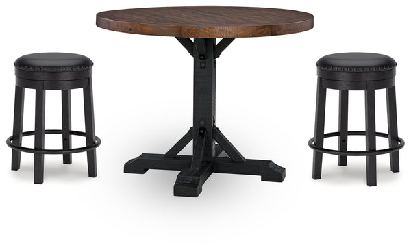 Valebeck Counter Height Dining Table and 2 Barstools