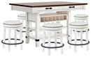 Valebeck Counter Height Dining Table and 6 Barstools
