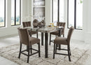 Jeshina Counter Height Dining Table and 4 Barstools