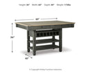 Tyler Creek Counter Height Table with 4 Barstools, Server and Display Cabinet