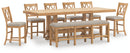 Havonplane Counter Height Dining Table, 6 Barstools and Bench