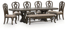 Maylee Dining Table, 6 Chairs and Bench