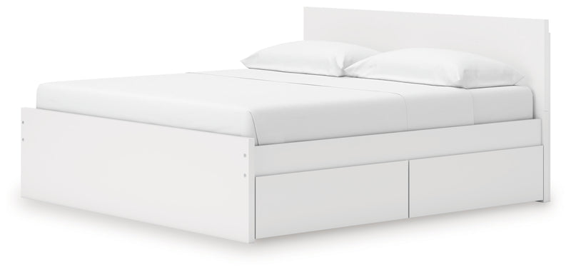 Onita King Panel Platform Bed with 2 Side Storage