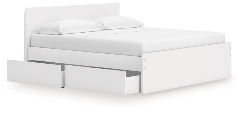Onita King Panel Platform Bed with 2 Side Storage