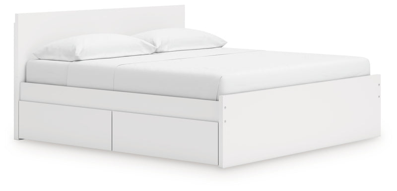 Onita King Panel Platform Bed with 2 Side Storage
