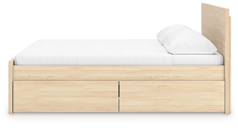 Onita King Panel Platform Bed with 2 Side Storage