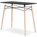 Jaspeni Home Office Desk (Color: Black/Natural)