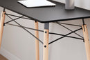 Jaspeni Home Office Desk (Color: Black/Natural)