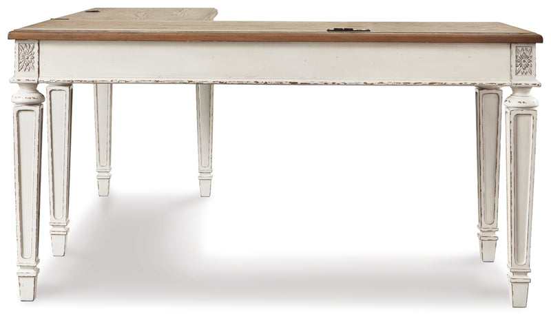 Realyn Lift-top Desk, L-shaped Desk and 4 Bookcases