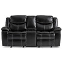Bastrop Double Glider Reclining Loveseat in Black 8230BLK-2