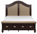 Marston Queen Sleigh Storage Bed in Dark Cherry 2615DC-1