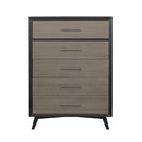 Raku 5 Drawer Chest in Gray 1711-9