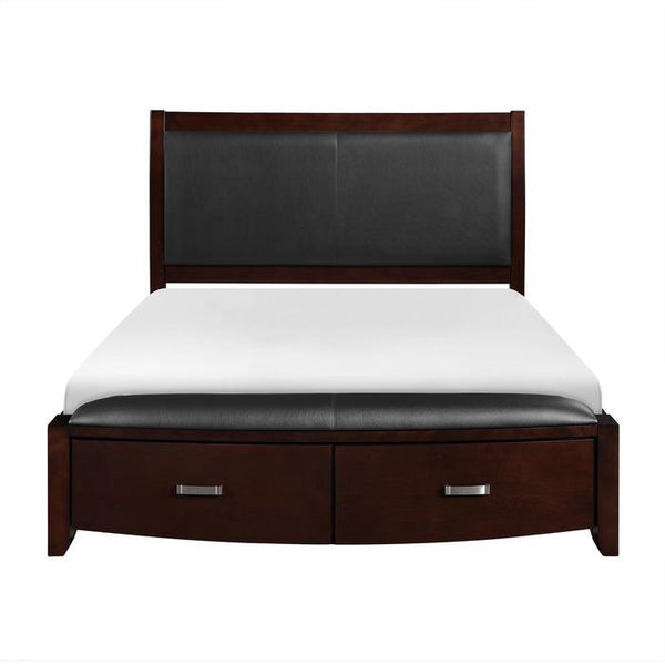 Homelegance Lyric Queen Sleigh Storage Bed in Dark Espresso 1737NC-1 image