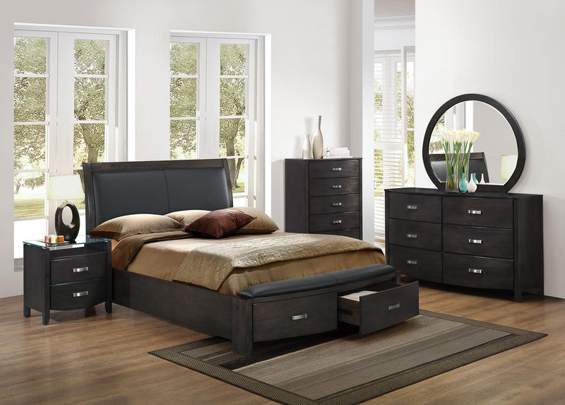 Homelegance Lyric King Sleigh Storage Bed in Brownish Gray 1737KNGY-1EK