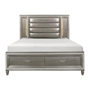 Tamsin Queen Upholstered Storage Bed in Silver Grey Metallic 1616-1*