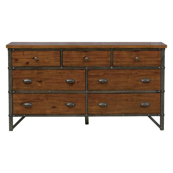 Holverson Dresser in Rustic Brown & Gunmetal 1715-5 by Homelegance (Homerica East) Fayetteville, NC Holverson Dresser in Rustic Brown & Gunmetal 1715-5 by Homelegance (Homerica East) Fayetteville, NC
