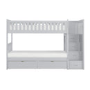 Orion Bunk Bed w/ Reversible Step Storage and Storage Boxes in Gray B2063SB-1*T