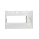 Galen Bunk Bed w/ Reversible Step Storage and Twin Trundle in White B2053SBW-1*R