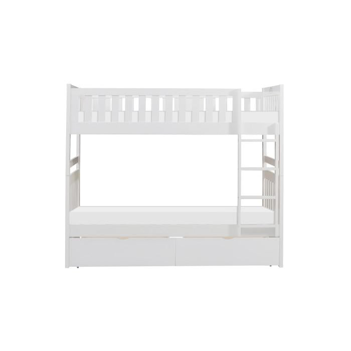 Homelegance Galen Twin/Twin Bunk Bed w/ Storage Boxes in White B2053W-1*T image