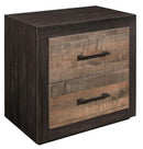 Miter Nightstand in Rustin Mahogany & Dark Ebony 1762-4