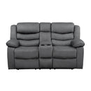Discus Double Reclining Loveseat in Gray 9526GY-2