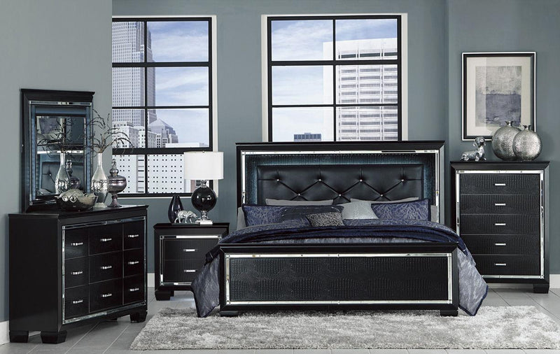 Homelegance Allura King Panel Bed in Black