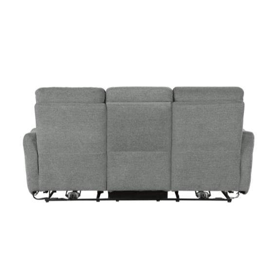 Homelegance Furniture Edition Power Double Lay Flat Reclining Sofa in Dove Grey 9804DV-3PWH