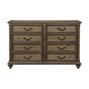Rachelle 8 Drawer Dresser in Weathered Pecan 1693-5