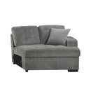 Logansport Right Side Cuddler with 1 Pillow in Gray 9401GRY-RU