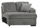 Logansport Right Side Cuddler with 1 Pillow in Gray 9401GRY-RU