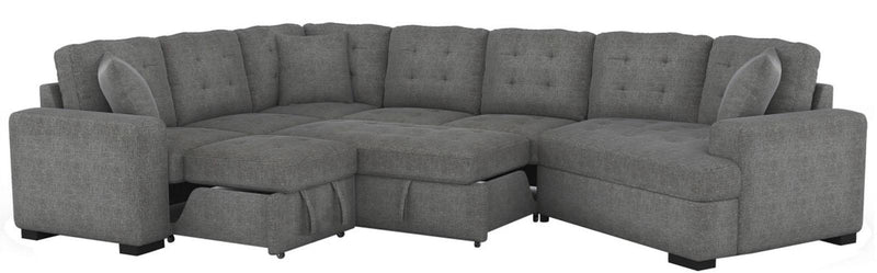 Homelegance Furniture Logansport Right Side Cuddler with 1 Pillow in Gray 9401GRY-RU