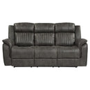 Centeroak Double Reclining Sofa in Gray 9479BRG-3