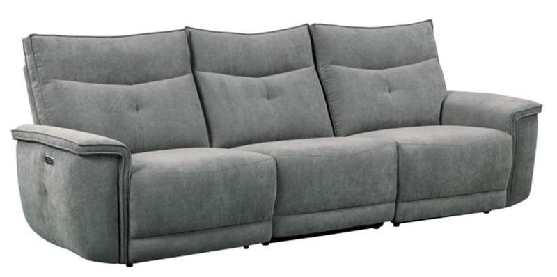 Homelegance Furniture Tesoro Power Double Reclining Sofa w/ Power Headrests in Dark Gray