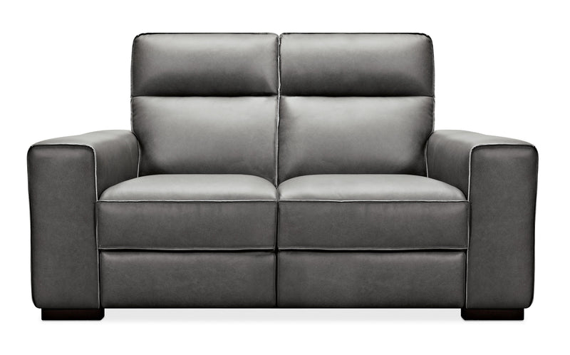 Braeburn Leather Loveseat w/PWR Recline PWR Headrest