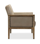 Carverdale Leather Club Chair w/Wood Frame - CC401-082