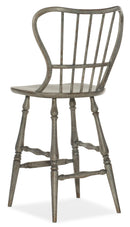 Ciao Bella Spindle Back Bar Stool-Speckled Gray