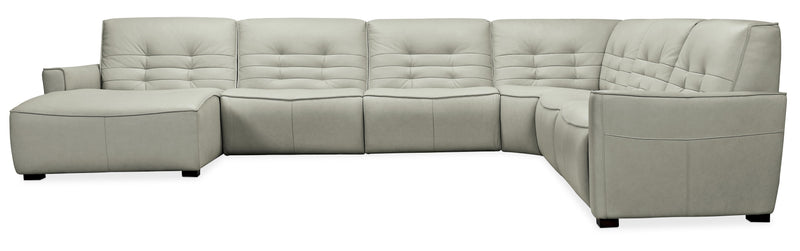 Reaux Grandier 6-Piece LAF Chaise Sectional w/ 2 Recliners