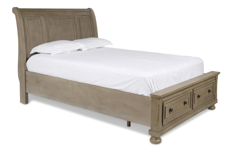 New Classic Furniture Allegra Queen Storage Bed in Pewter