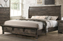 New Classic Furniture Blue Ridge Cal King Bed w/ Bench Footboard in Rustic Gray