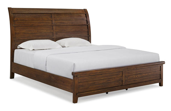 New Classic Furniture Fairfax Queen Panel Bed in Medium Oak image