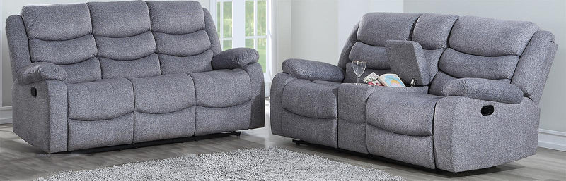 New Classic Furniture Granada Dual Recliner Sofa with Power in Gray