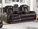 New Classic Furniture Joshua Sofa with Power Headrest and Footrest in Dark Brown
