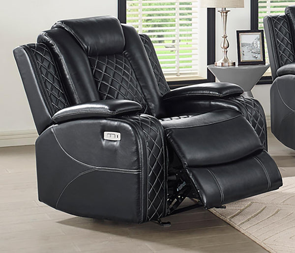 New Classic Furniture Orion Glider Recliner with Power Headrest and Footrest in Black image