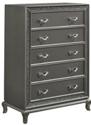 New Classic Furniture Park Imperial 5 Drawer Chest in Pewter