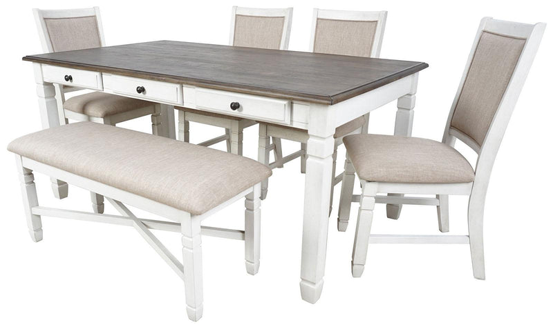 New Classic Furniture Prairie Point Dining Bench in White