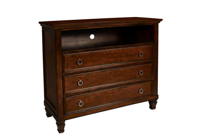 New Classic Furniture Tamarack Media Chest in Brown Cherry