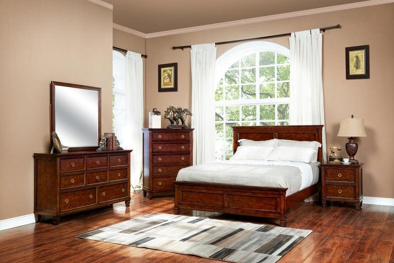 New Classic Furniture Tamarack King Bed in Brown Cherry